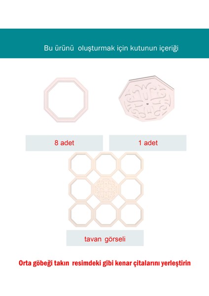 Lamba Tavan Göbeği MODÜLER-SEKIZGEN-54-9-PARÇA-56CM fırsatları