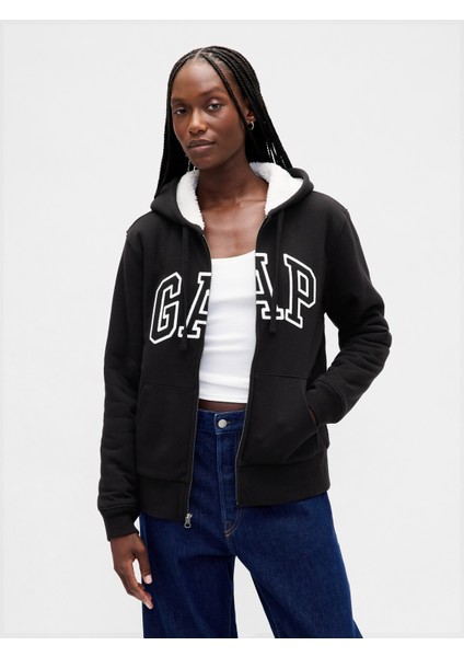 Kadın Siyah Gap Logo Fermuarlı Sweatshirt fiyatları