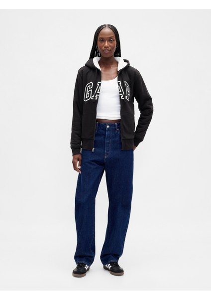 Kadın Siyah Gap Logo Fermuarlı Sweatshirt indirimleri