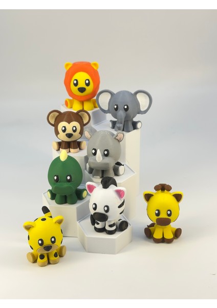 Minik Hayvanlar Oyuncak Seti- Safari Ekibi - 8'li – Organik, Hareketli, Eklemli ve Eğitici