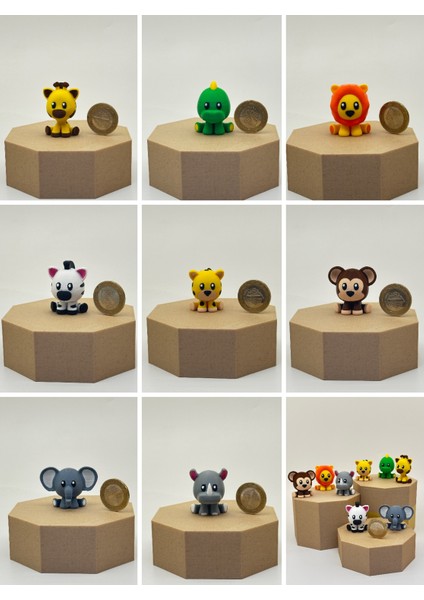 Minik Hayvanlar Oyuncak Seti- Safari Ekibi - 8'li – Organik, Hareketli, Eklemli ve Eğitici modelleri