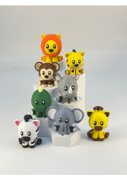 Minik Hayvanlar Oyuncak Seti- Safari Ekibi - 8'li – Organik, Hareketli, Eklemli ve Eğitici
