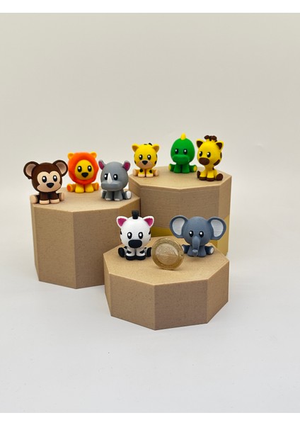 Minik Hayvanlar Oyuncak Seti- Safari Ekibi - 8'li – Organik, Hareketli, Eklemli ve Eğitici