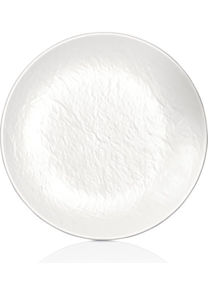 M11926.CW - Tilda Matt 6'lı Krem Beyaz Yuvarlak Servis Tabak Seti 26 Cm, Thermoset Melamin