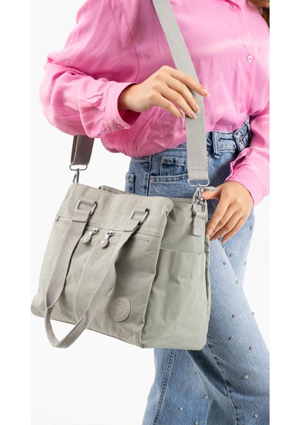 Kadın Büyük Boy Bölmeli Çanta Açık Gri fırsatları