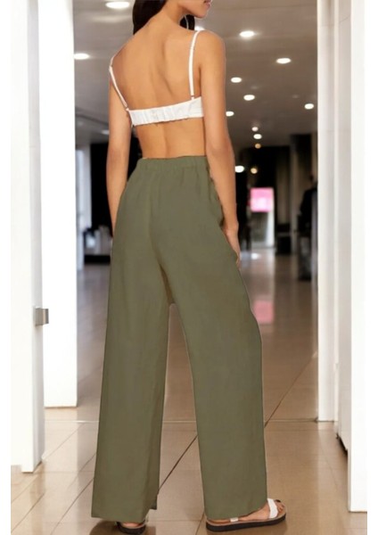 Beli Bağcıklı Şık Keten Pantolon fiyatları