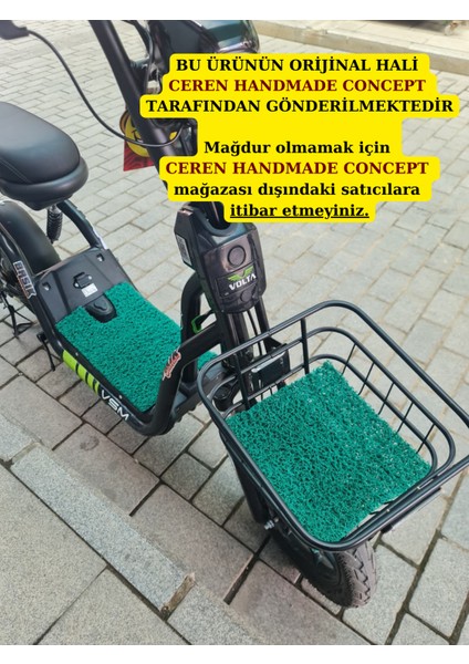 Vsm Uyumlu Paspas ve Ön Sepet Paspası Yeşil Ikili Vsm Paspas Elektrikli Bisiklet Aksesuar Vsm Paspas