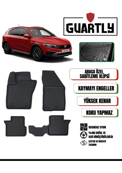 Fiat Egea Cross 4D Tam Uyumlu Premium Havuzlu Paspas Takımı