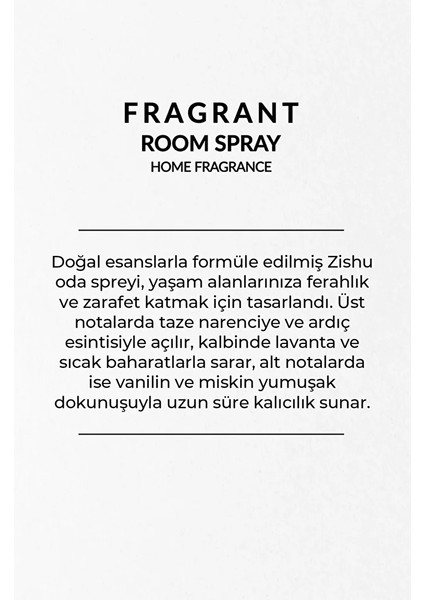ZİSHU Fragrant Oda Spreyi 500 ml fiyatları