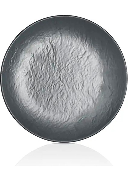 M11920.G - Tilda Matt 6'lı Gri Yuvarlak Pilav Tabak Seti 20 Cm, Thermoset Melamin