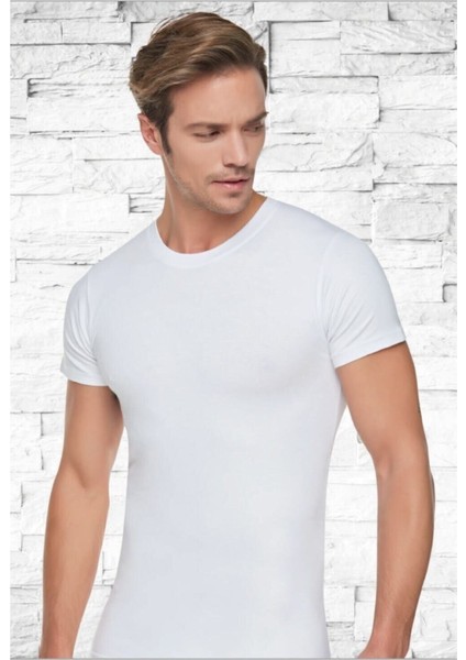 Erkek Penye 0 Yaka Yarım Kollu 6'lı Paket Atlet