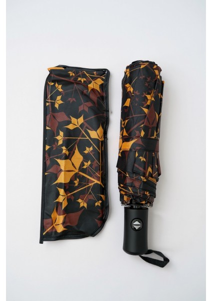 Otomatik Full Fonksiyon Açma Kapama Fiber Tel Kılıflı Desenli Kadın Kaliteli Lüx Siyah Şemsiye fiyatları