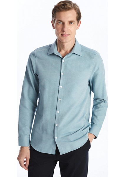 Lcwaıkıkı Formal Yeşil Slim Fit Uzun Kollu Oxford Erkek Gömlek
