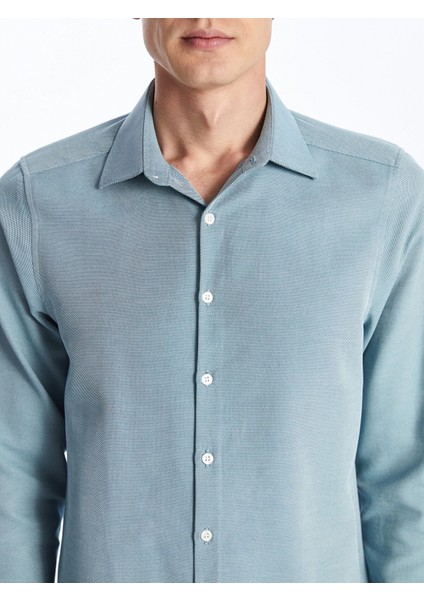 Lcwaıkıkı Formal Yeşil Slim Fit Uzun Kollu Oxford Erkek Gömlek modelleri