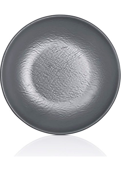 M11623.G - Tilda Matt 6'lı Gri Çukur Yemek Tabak Seti 23 Cm, Thermoset Melamin