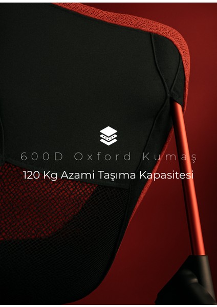 Loki Çantalı Katlanır Sandalye Kırmızı