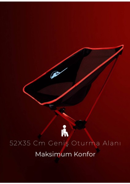 Loki Çantalı Katlanır Sandalye Kırmızı