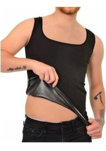 Erkek Siyah Atlet Terletici Özel Polymer Kumaş Sauna Atlet