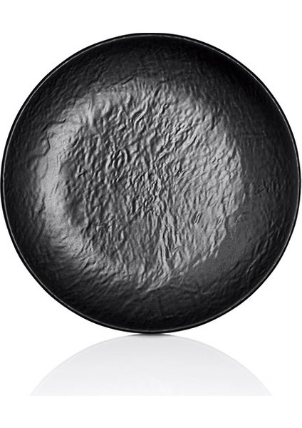 M11920.BL - Tilda Matt 6'lı Siyah Yuvarlak Pilav ve Kahvaltı Tabak Seti 20 Cm, Thermoset Melamin