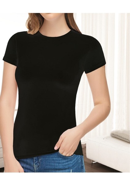 Kadın Elastan Yarım Kollu 3 Lü Paket Atlet