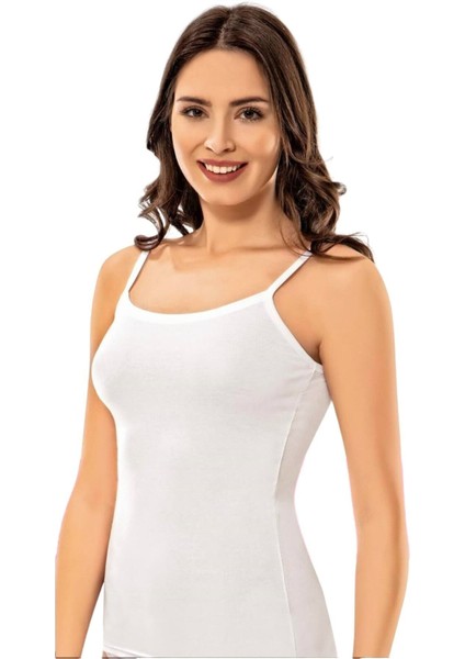 Kadın 2'li Pedli Ip Askılı Atlet 6349 | Beyaz