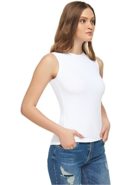 Kadın Sıfır Kol Pamuklu Likralı 3 Lü Paket Atlet