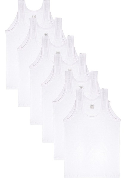 6'lı Penye Klasik Beyaz Erkek Atlet