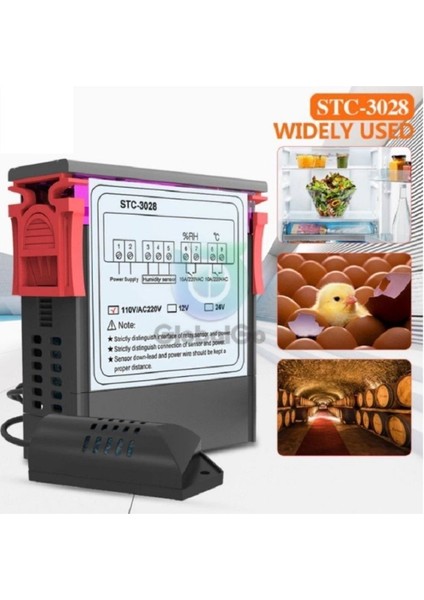 3028 Sıcaklık ve Nem Ölçer -20°C~80°C Çift Ekran Kalibrasyonlu