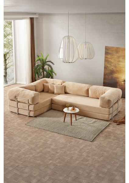 Legom Lucas Aktivite Koltuğu Yatak Olabilen Çok Amaçlı Kanepe L Koltuk Bej