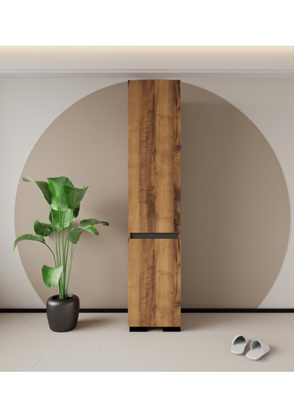 Floransa Tek Kapılı 4 Raflı Ceviz-Antrasit Çok Amaçlı Dolap fiyatları