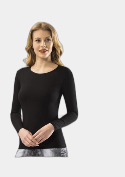 Kadın Siyah Uzun Kol Atlet 6023