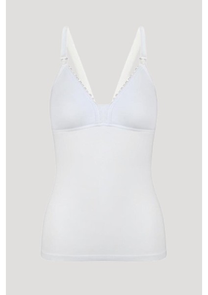 Kadın Beyaz Saf Pamuk Emzirme ATLETI3050