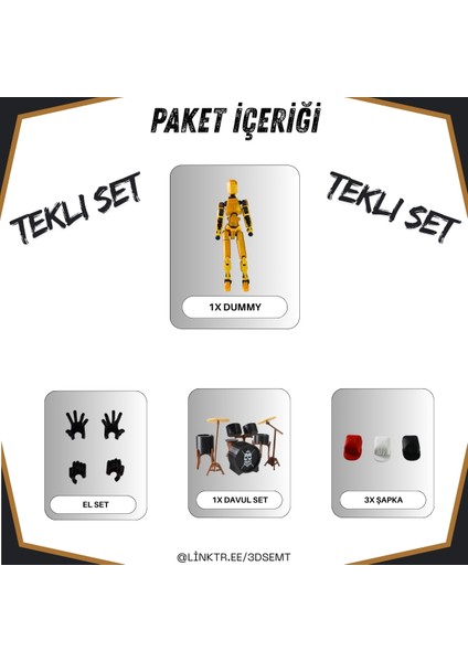 3D Dummy Figür Davul Set | Dummy Figür Aksesuarı | Dayanıklı ve Detaylı Koleksiyon Aksesuarı indirimleri