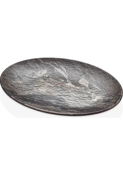 M11830.JUP - Tilda Matt 3'lü Jupiter Oval Tabak Seti 30X22,3 Cm, Thermoset Melamin