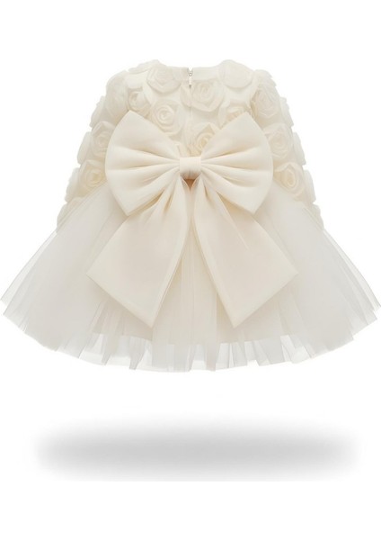 Rosa Ekru Güllü Kız Çocuk Uzun Kollu Elbise fiyatları