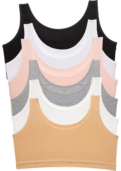 Genç Kız Kalın Askı Yarım Atlet 6'lı fiyatları