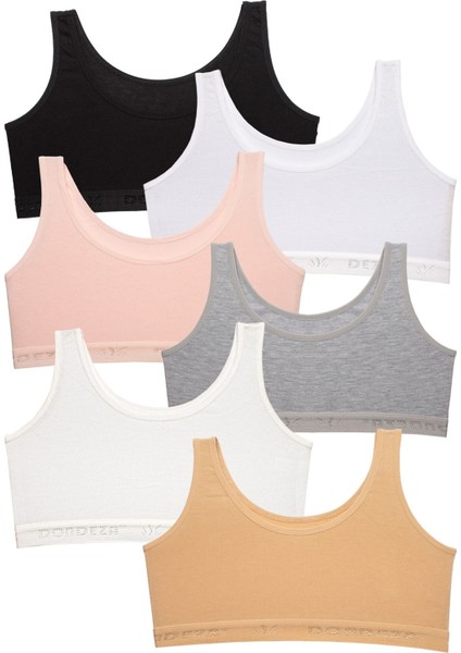 Genç Kız Kalın Askı Yarım Atlet 6'lı modelleri