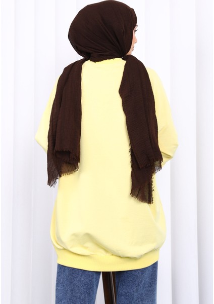 Sarı Önü Kısa Arkası Uzun Oversize Sweatshirt fırsatları