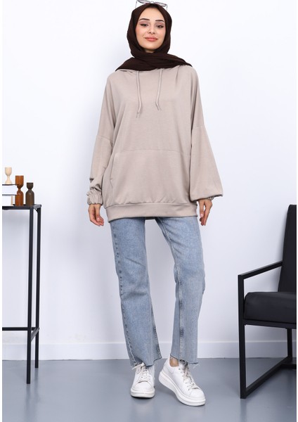Vizon Kanguru Cepli Modal Sweatshirt fiyatları