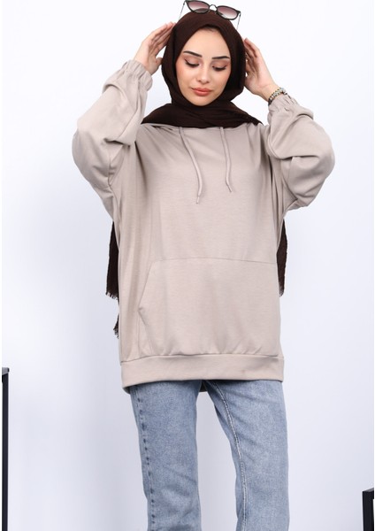 Vizon Kanguru Cepli Modal Sweatshirt modelleri
