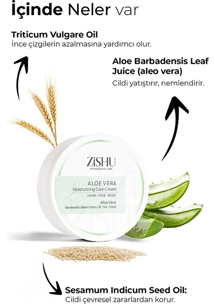 ZİSHU Aloe Vera Nemlendirici Krem – El, Yüz ve Vücut 175 ml modelleri