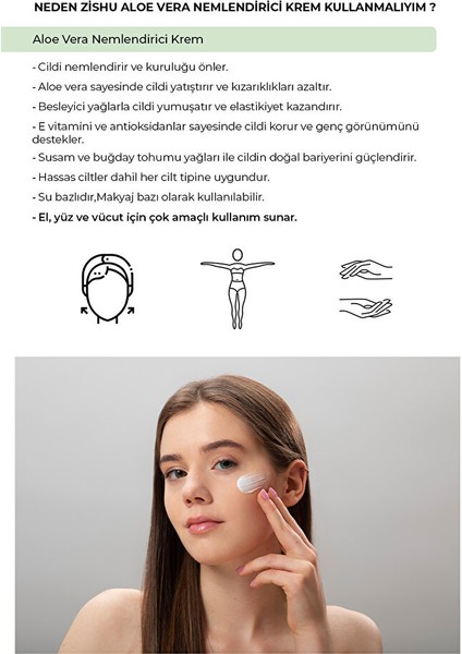 ZİSHU Aloe Vera Nemlendirici Krem – El, Yüz ve Vücut 175 ml fırsatları