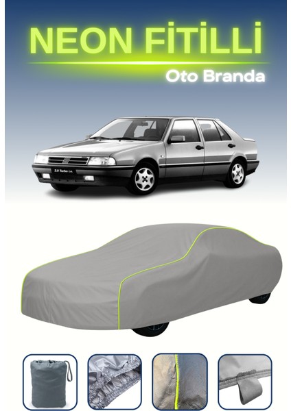 Gri [fiat Croma 1991 - 1996] Uyumlu Neon Fitilli Araba Brandası, Su ve Toz Geçirmez