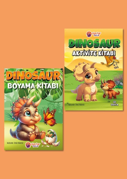 Dinozor Boyama & Aktivite Kitabı 2’li Set - 4-7 Yaş Çocuklar İçin - 60 Sayfa - Eğitici ve Eğlenceli Etkinlikler
