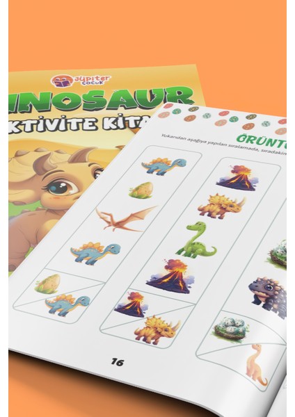 Dinozor Boyama & Aktivite Kitabı 2’li Set - 4-7 Yaş Çocuklar İçin - 60 Sayfa - Eğitici ve Eğlenceli Etkinlikler