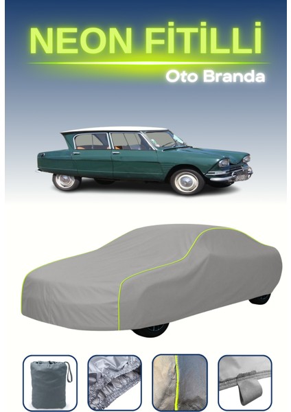 Gri [citroen Amı 6] Uyumlu Neon Fitilli Araba Brandası, Su ve Toz Geçirmez