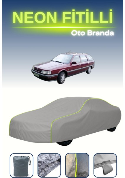 Gri [renault 21 Combi] Uyumlu Neon Fitilli Araba Brandası, Su ve Toz Geçirmez