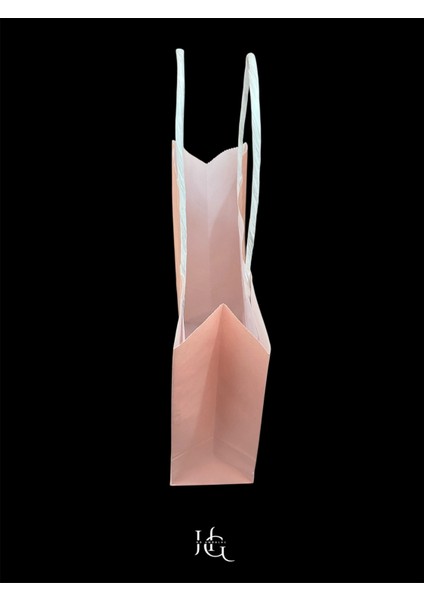 19X8X24 cm Burgu Saplı Pembe Kraft Çanta, Kağıt Poşet Çanta 5 Adet indirimleri