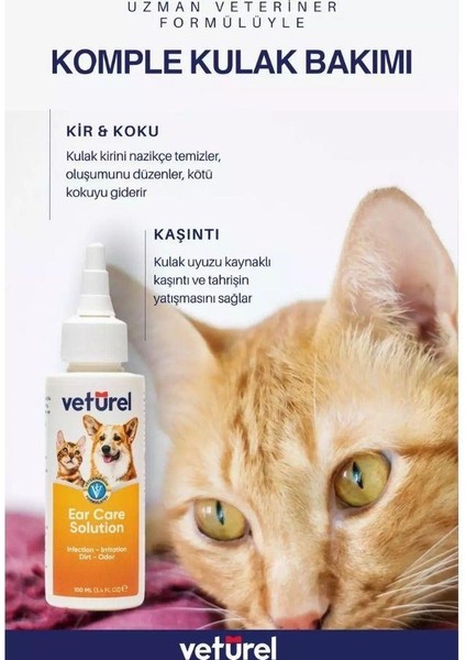 Veturel Kedi ve Köpekler Için Ağız Göz ve Kulak Bakım Spreyi Başlangıç Seti 3X100 ml fırsatları