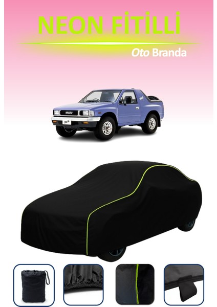 Siyah [ısuzu Mu] Uyumlu Neon Fitilli Araba Brandası, Su ve Toz Geçirmez